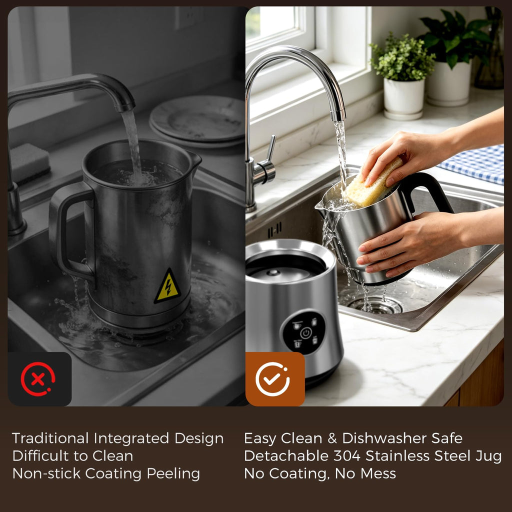 4-in-1 Electric Milk Frother and Steamer with Stainless Steel Jug W95851