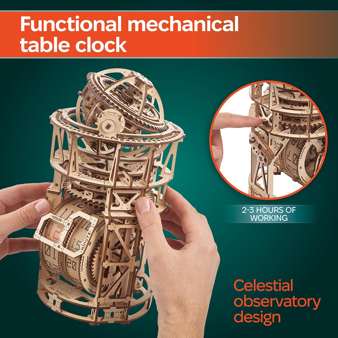 Wooden 3D Puzzle Mechanical Clock Kit K538