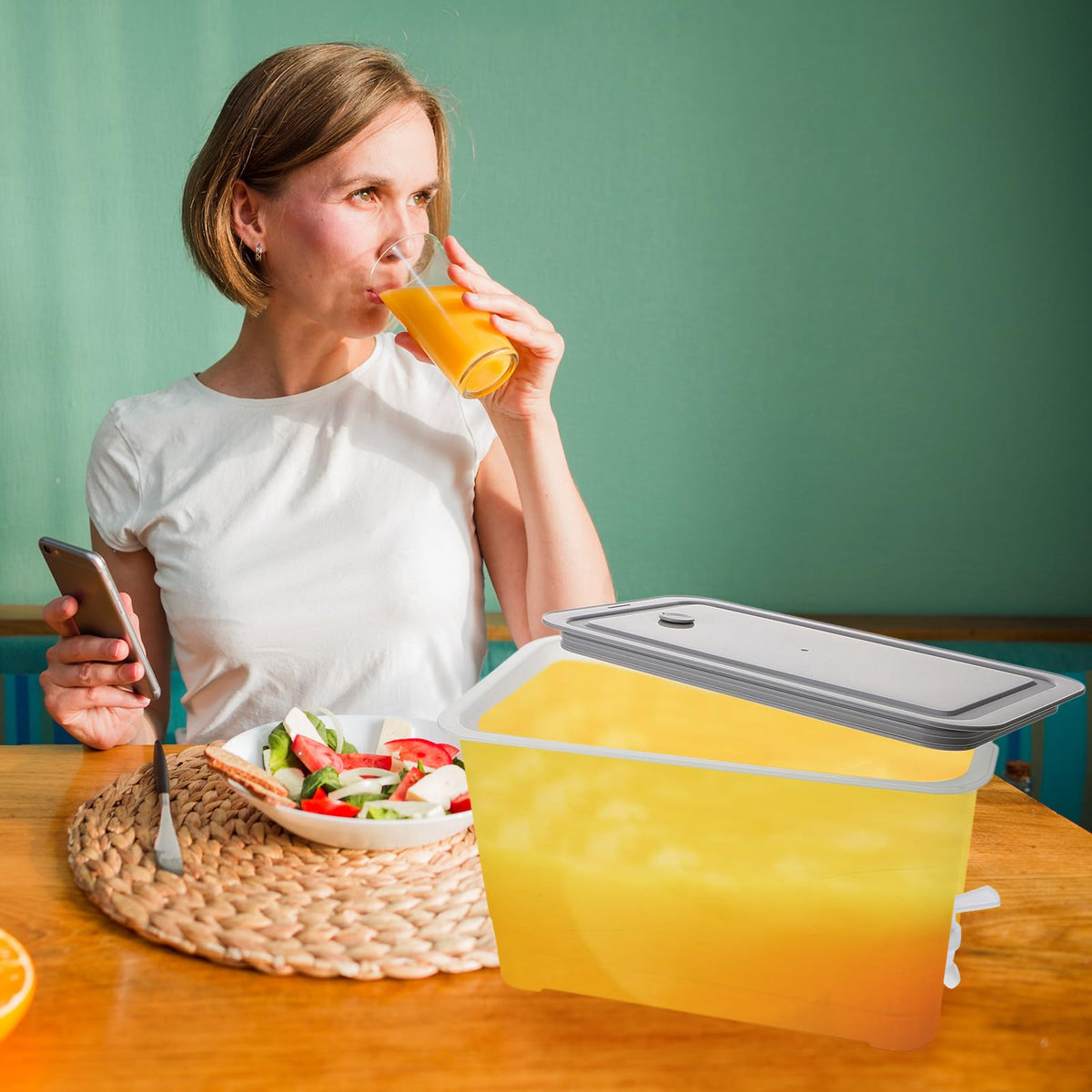 4L Cold Water Jug with Faucet Gray Plastic G852824