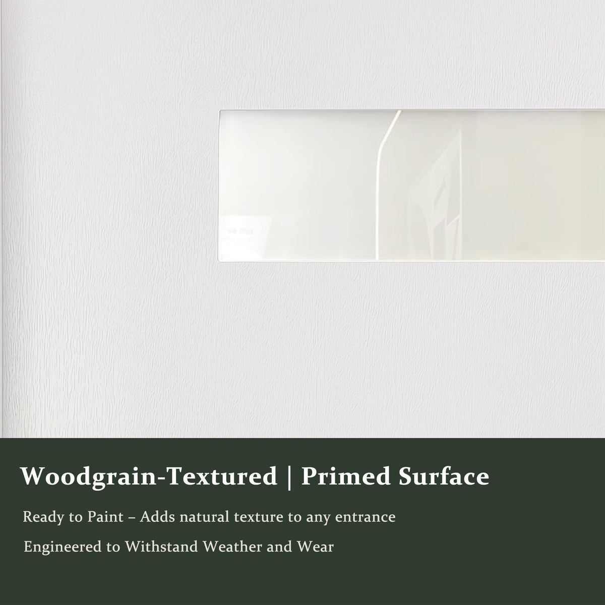 Fiberglass Exterior Front Door 36x80in Left-Hand Inswing Frosted Glass White Primed Q794