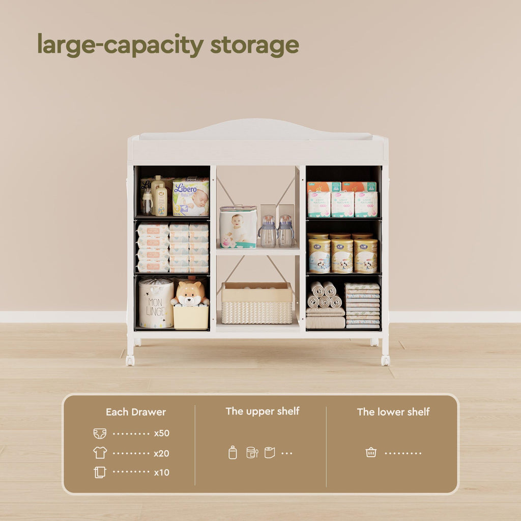 White 6 Drawer Dresser S2361