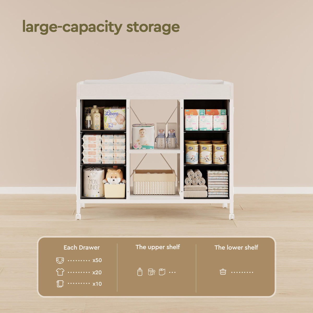 White 6 Drawer Dresser S2361