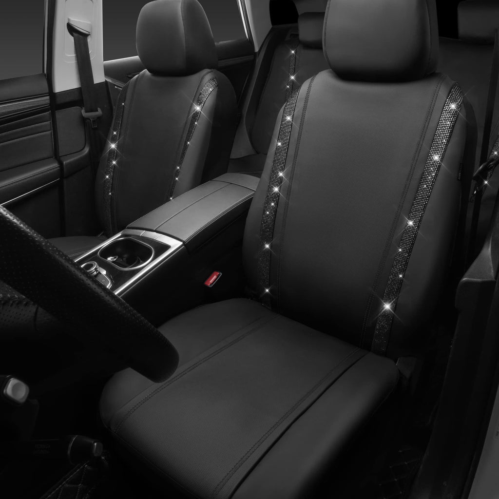 Leather Bling Diamond Car Seat Covers Full Set S7448