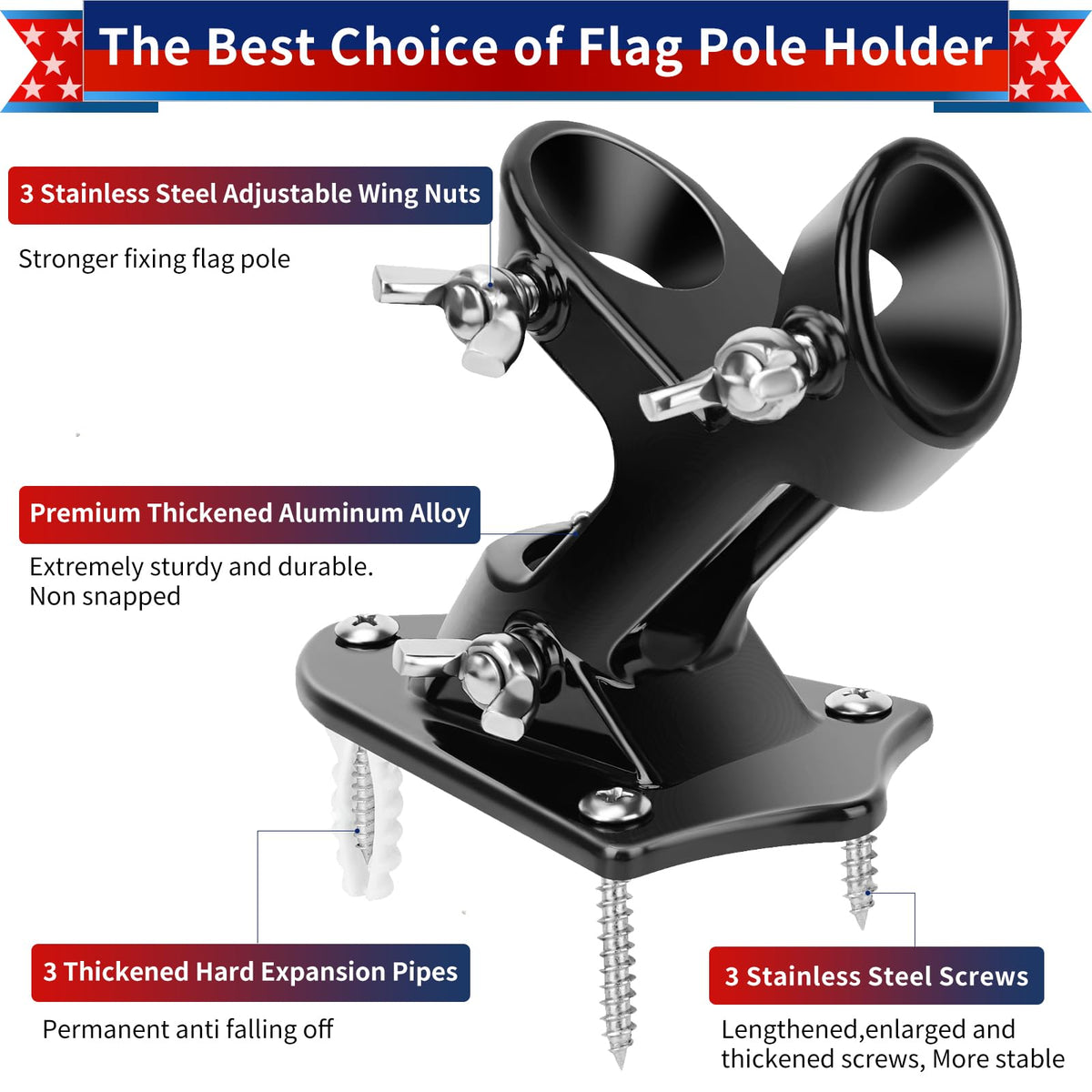 Heavy Duty Aluminum Flag Pole Holder S811867