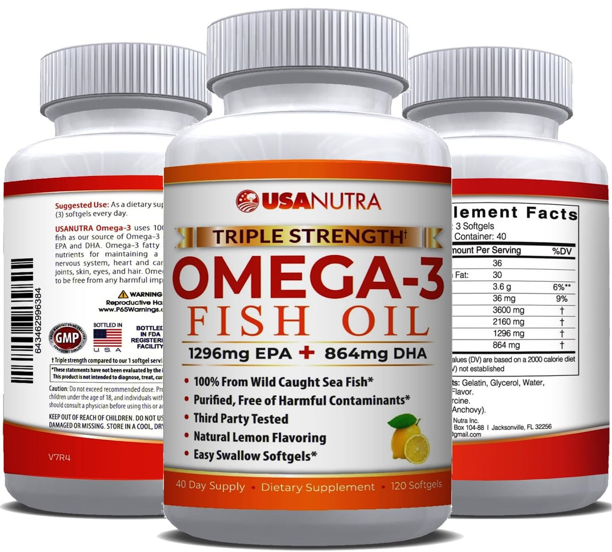 Omega-3 Fish Oil 3600mg with EPA and DHA R786540