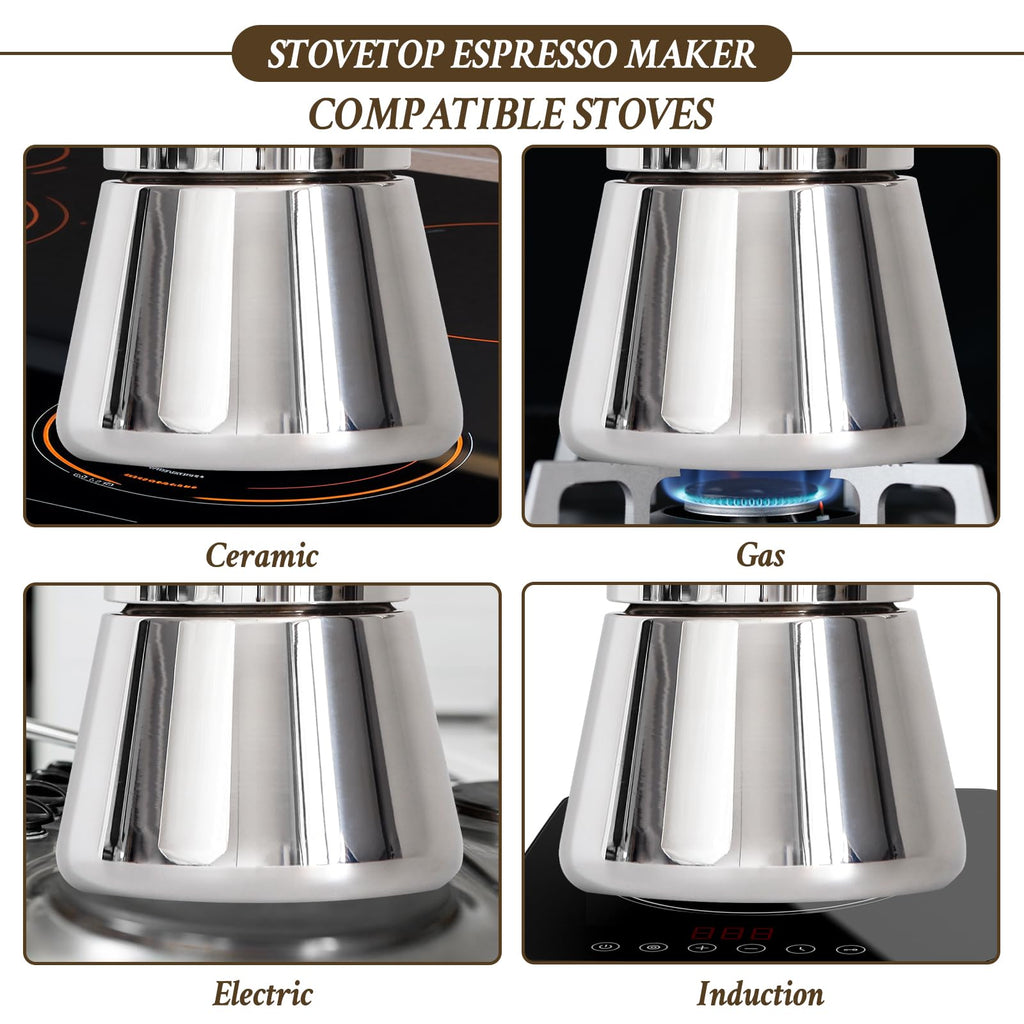 6 Cup Stainless Steel Stovetop Espresso Maker N87847