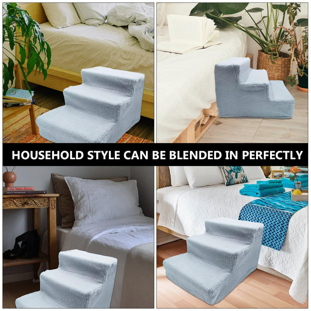 Non-Slip Gray Pet Ladder and Dog Steps B1344