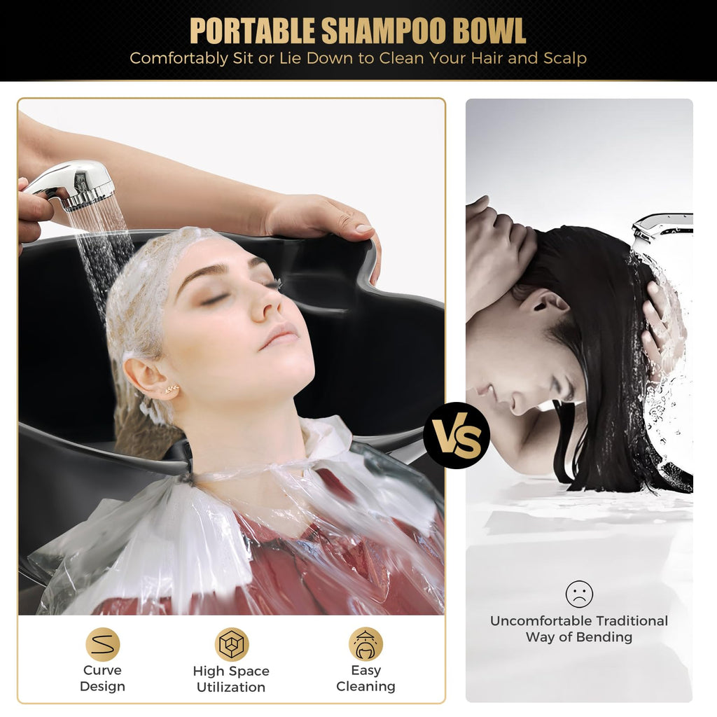 Portable Shampoo Bowl with Adjustable Height S83827