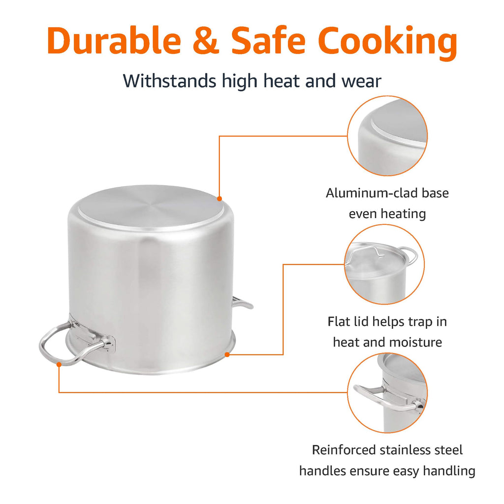 12 Quarts Stainless Steel Stock Pot with Cover A86673
