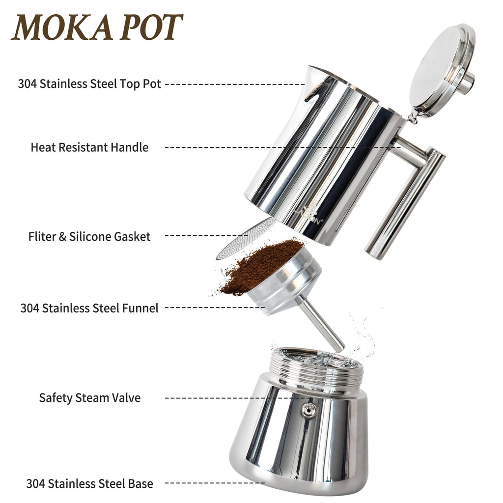 6 Cup Stainless Steel Stovetop Espresso Maker N87847