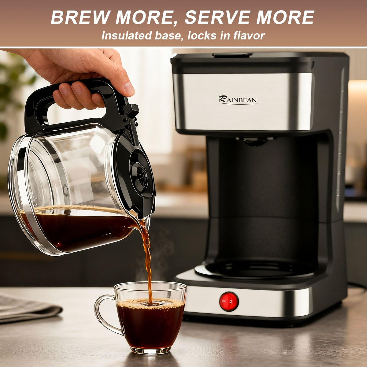 12-Cup Drip Coffee Maker with Glass Carafe P3459