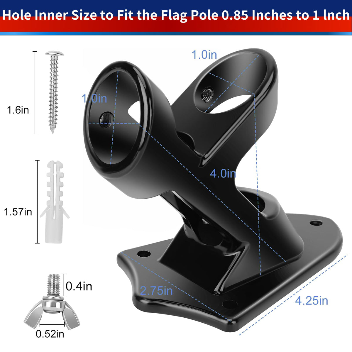 Heavy Duty Aluminum Flag Pole Holder S811867
