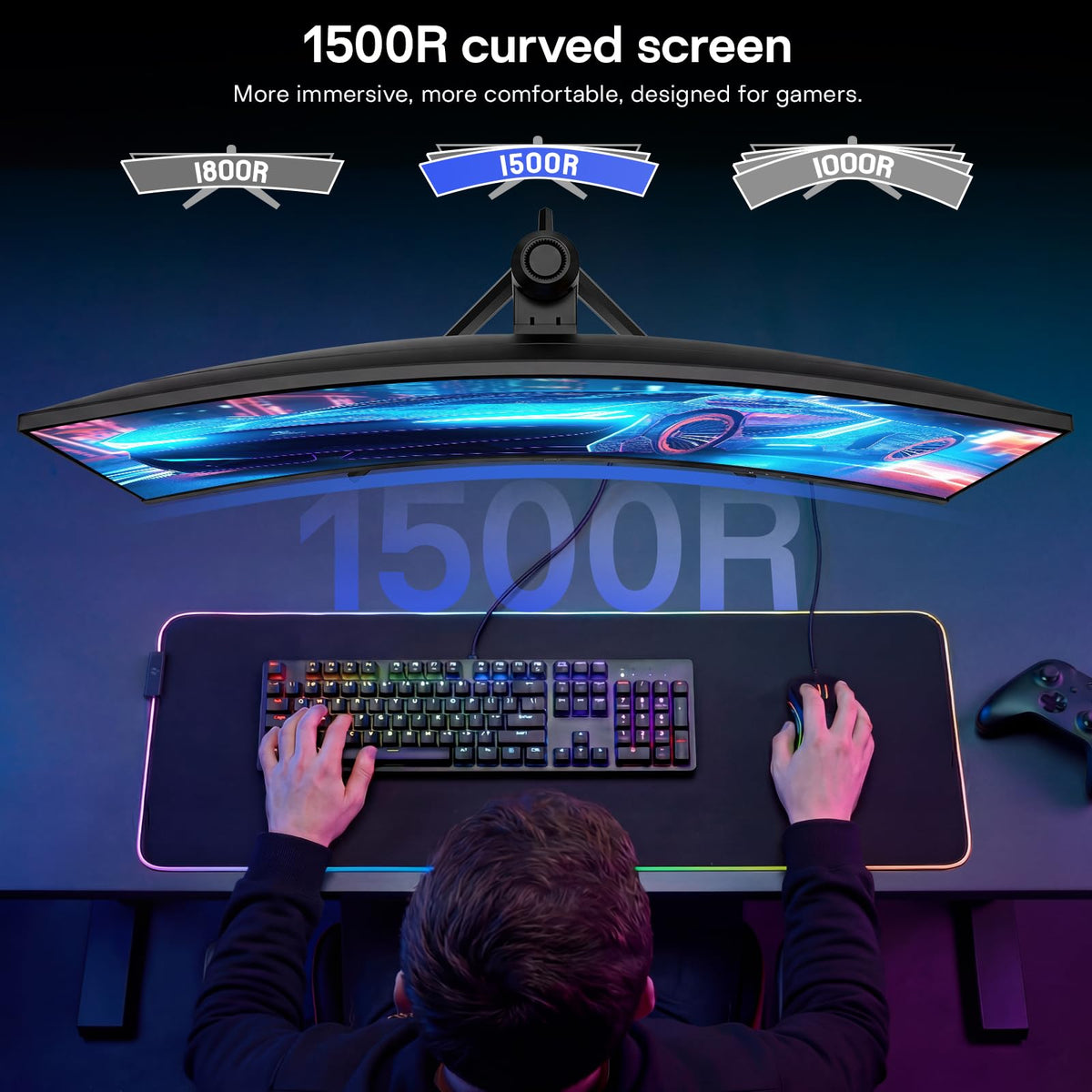34 Inch 240Hz Ultrawide Curved Gaming Monitor WQHD 1500R HDR400 S828