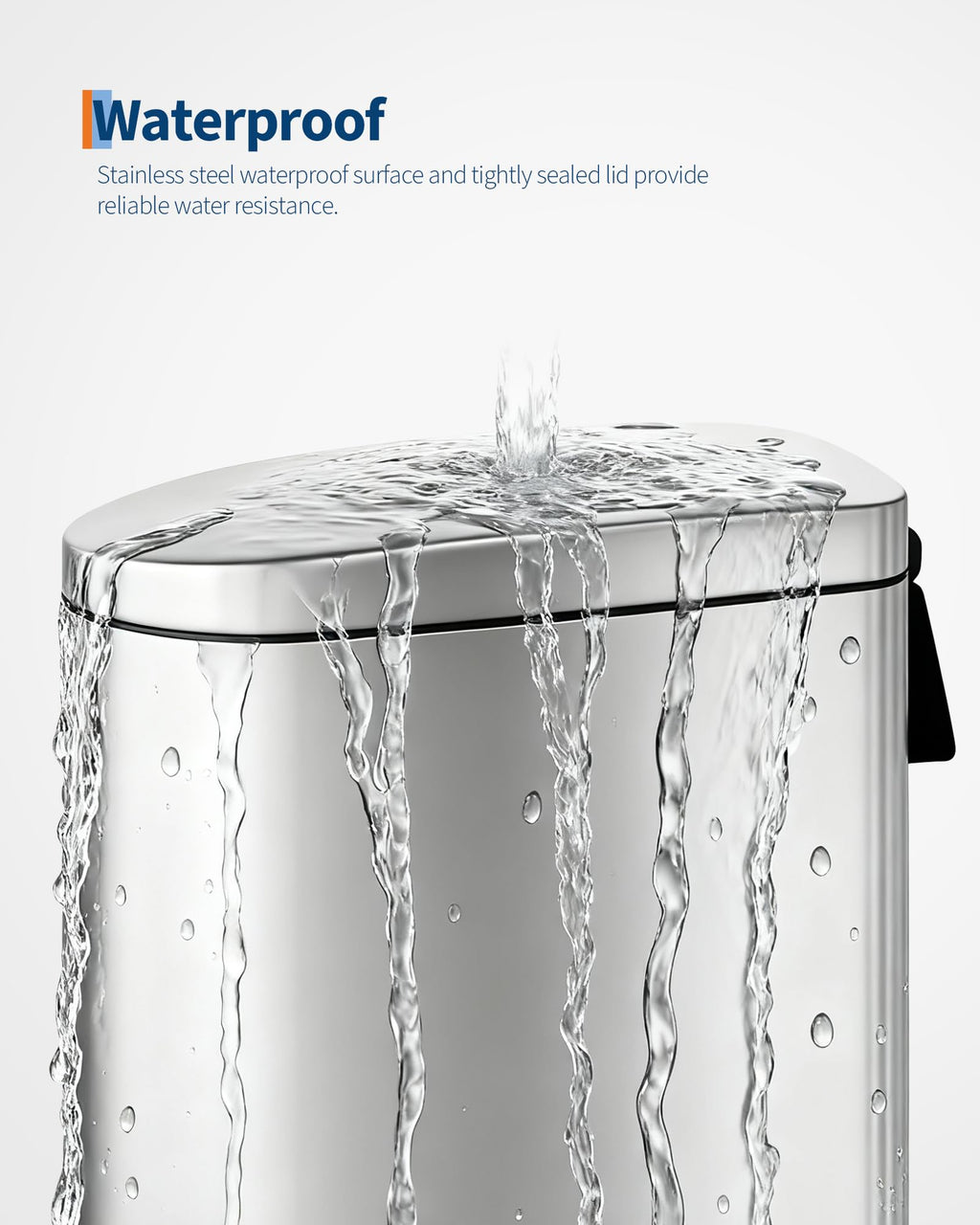 50 L Stainless Steel Kitchen Trash Can with Lid I157480