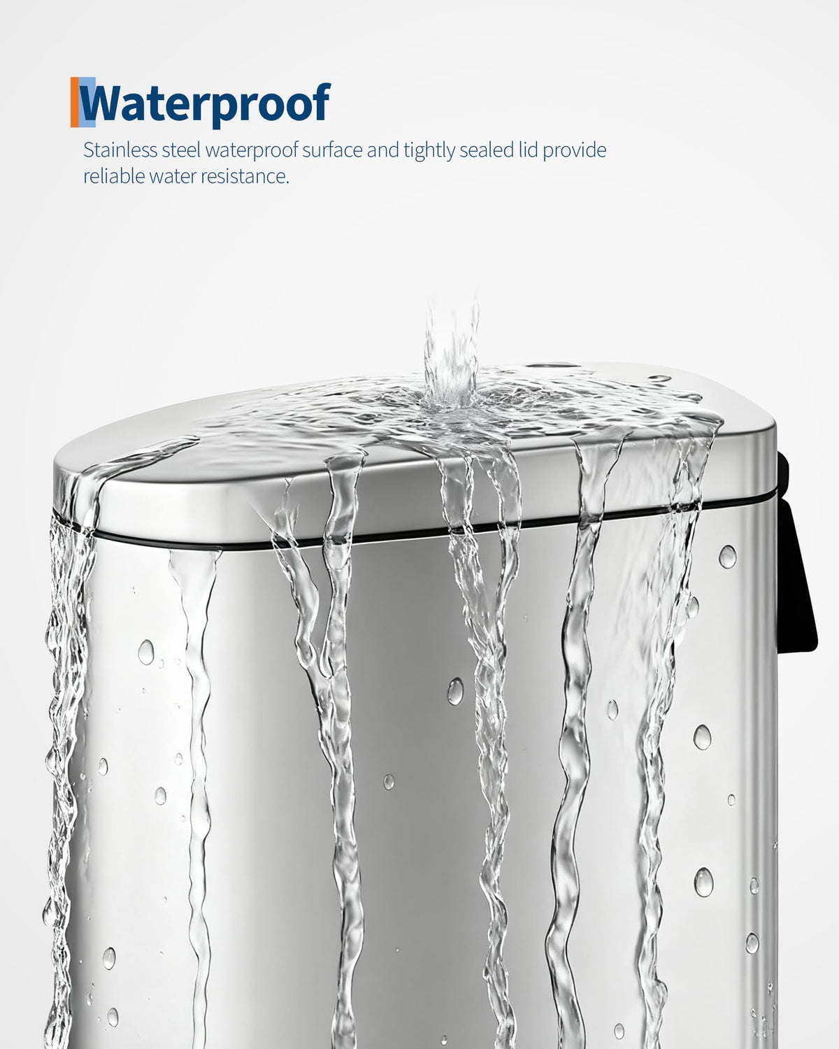 50 L Stainless Steel Kitchen Trash Can with Lid I157480
