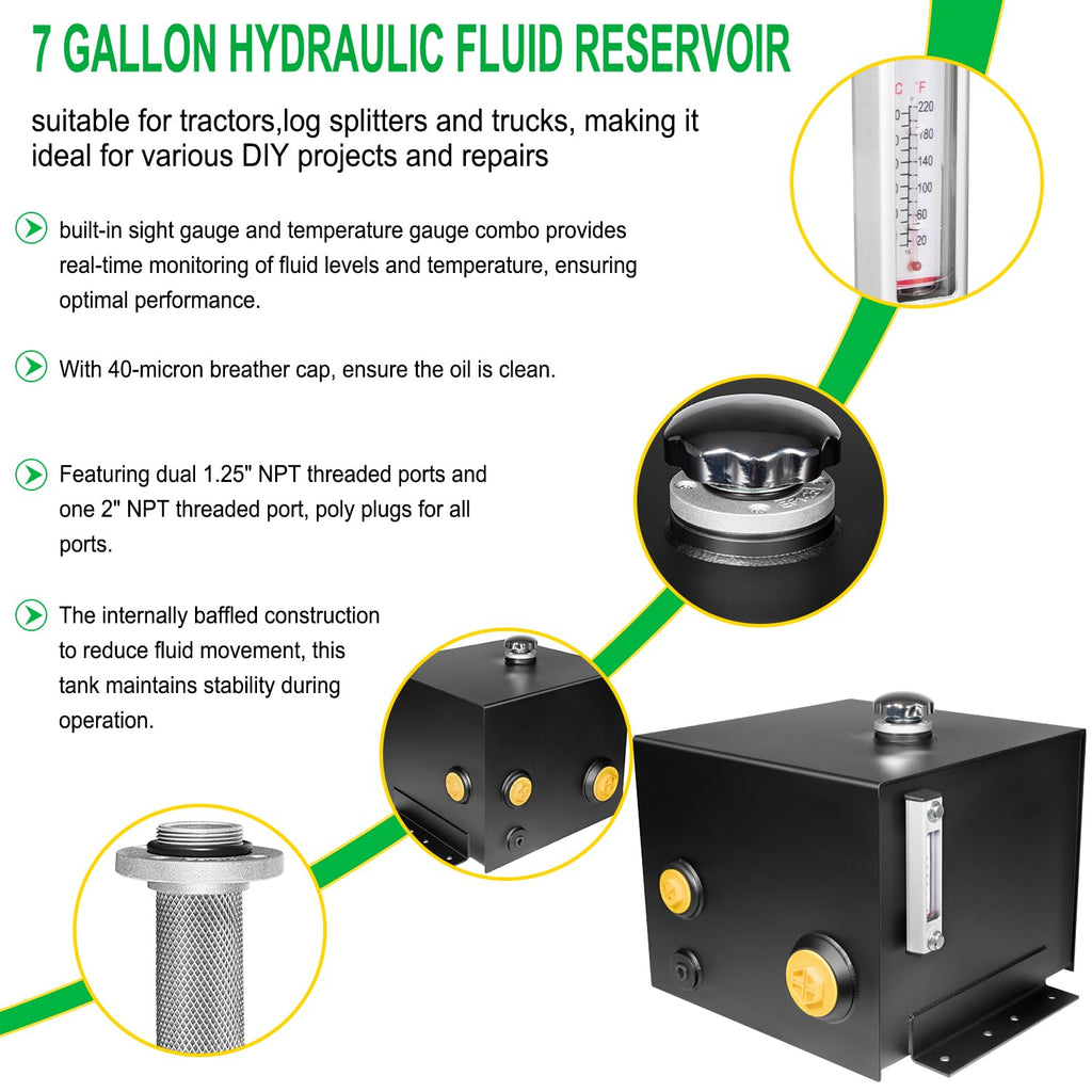7 Gallon Hydraulic Fluid Reservoir Oil Tank N9300