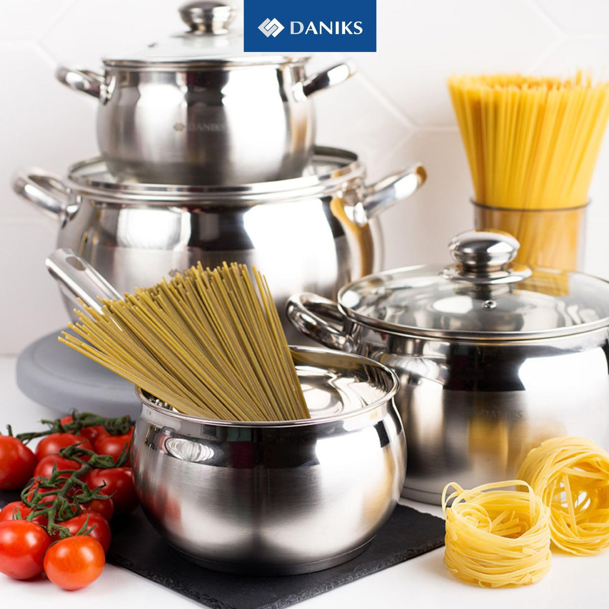 6.5 Quart Stainless Steel Stock Pot with Glass Lid F16282