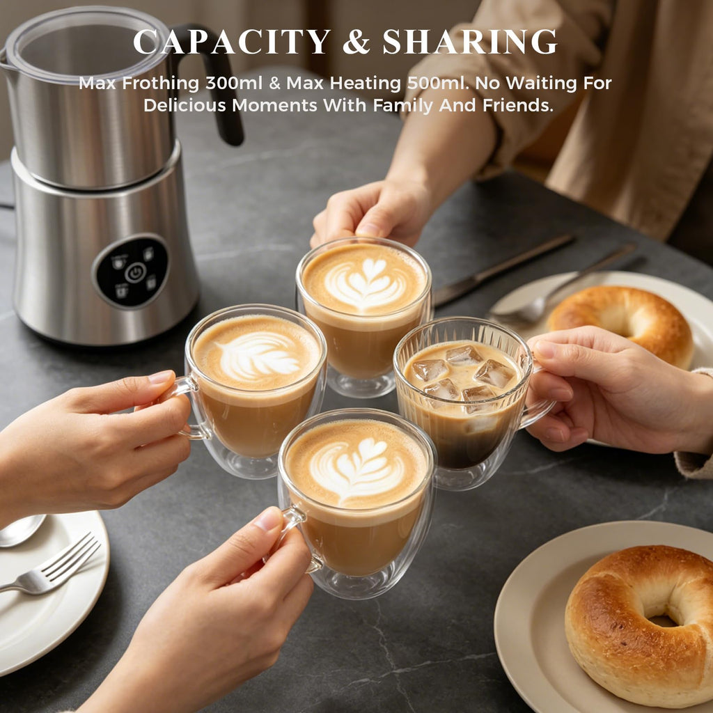 4-in-1 Electric Milk Frother and Steamer with Stainless Steel Jug W95851