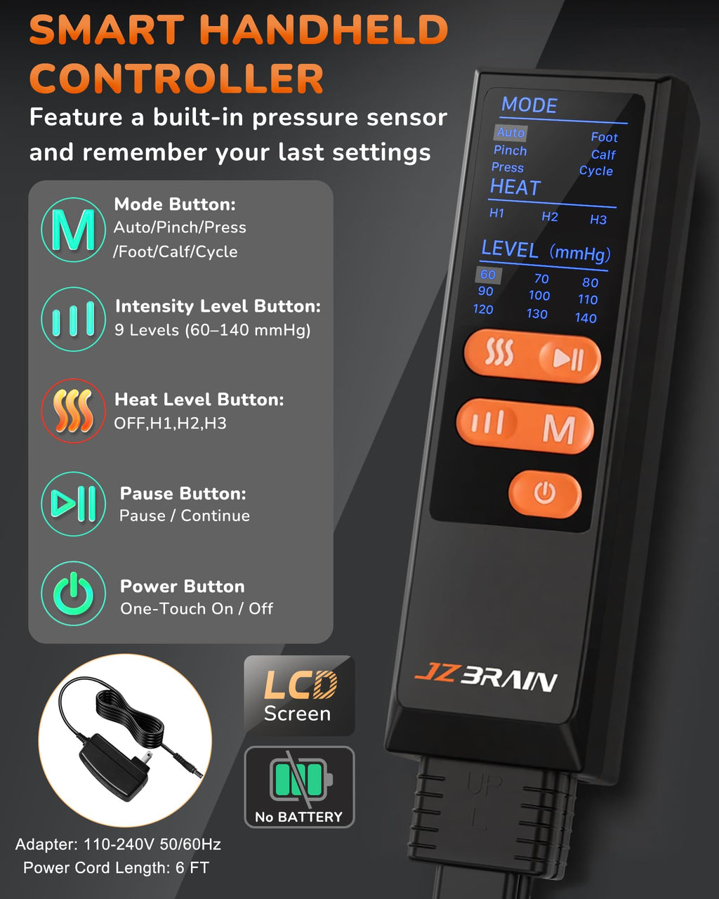 Air Compression Leg Massager with Heat B170309