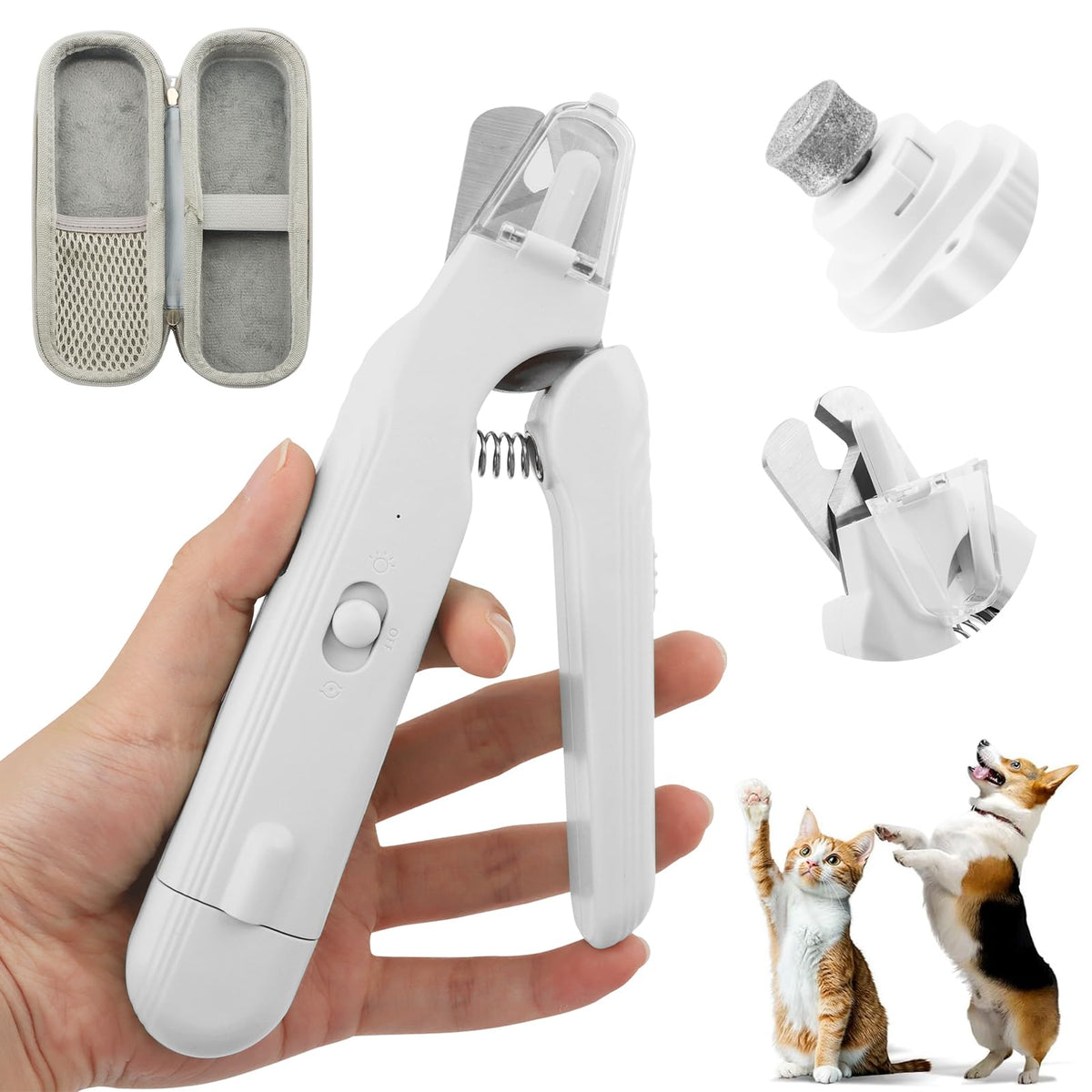 2 in 1 Cat Dog Nail Clippers & Grinder with LED Light Y826698