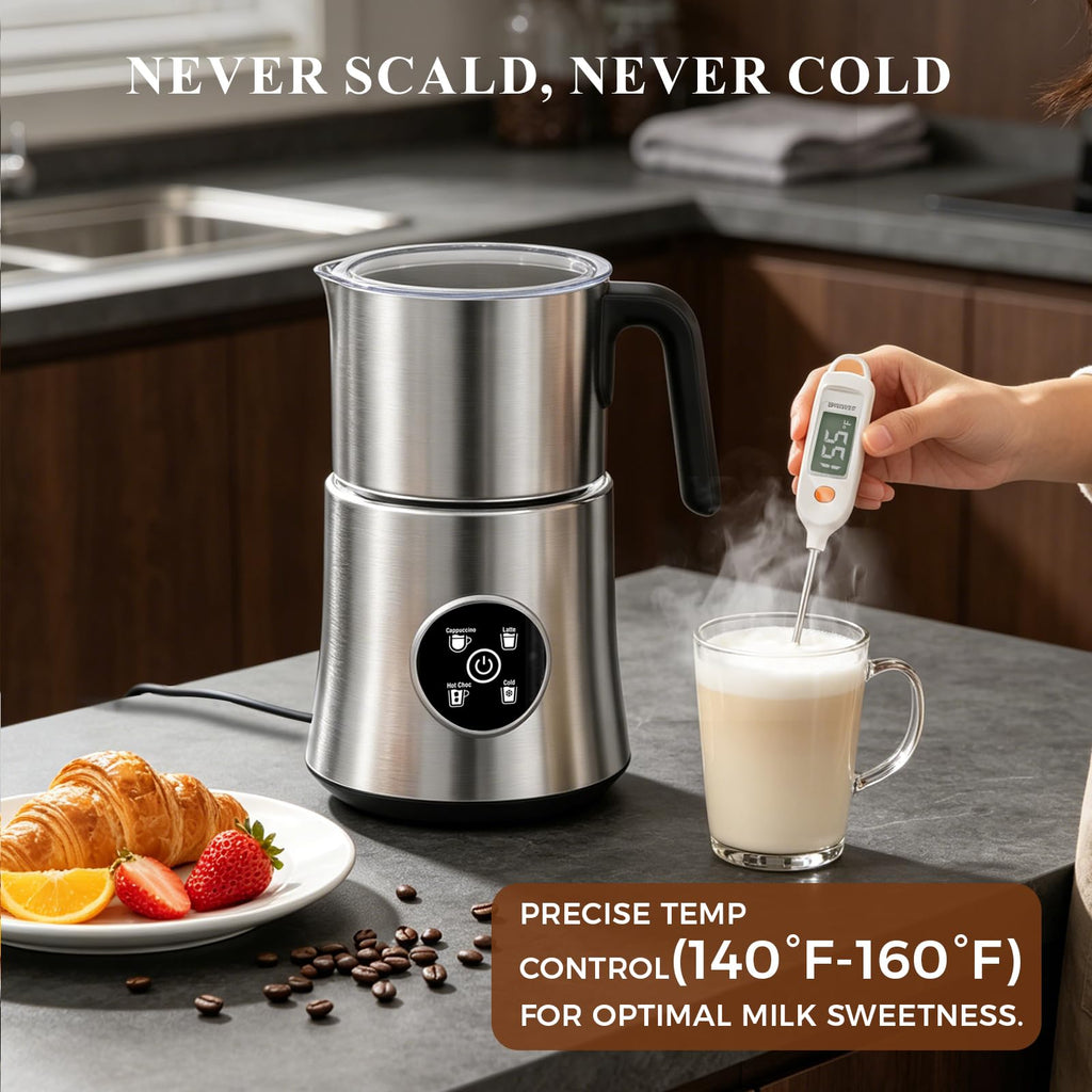 4-in-1 Electric Milk Frother and Steamer with Stainless Steel Jug W95851