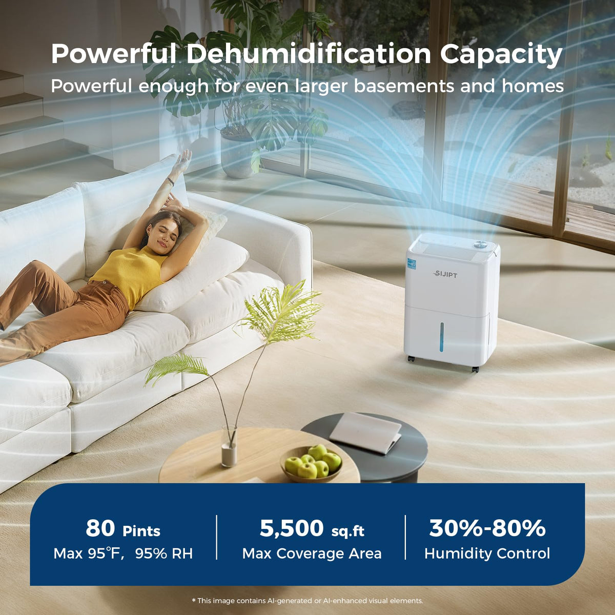 80 Pints Dehumidifier with Pump S367867