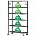 6 Tier Wire Metal Shelving Rack with Wheels Z666779