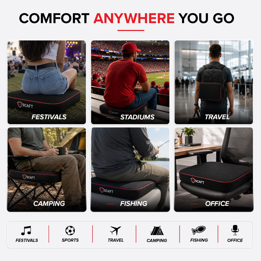 2.5" Thick Foam Stadium Seat Cushion, 2-Pack F240