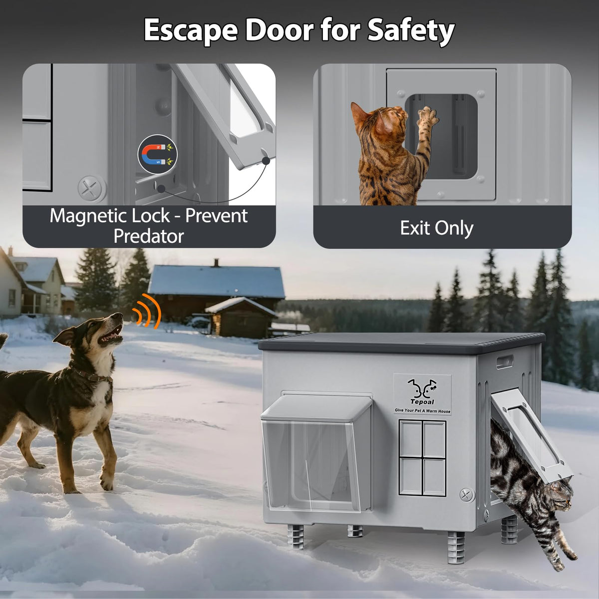 Heated Waterproof Insulated Cat House M25818