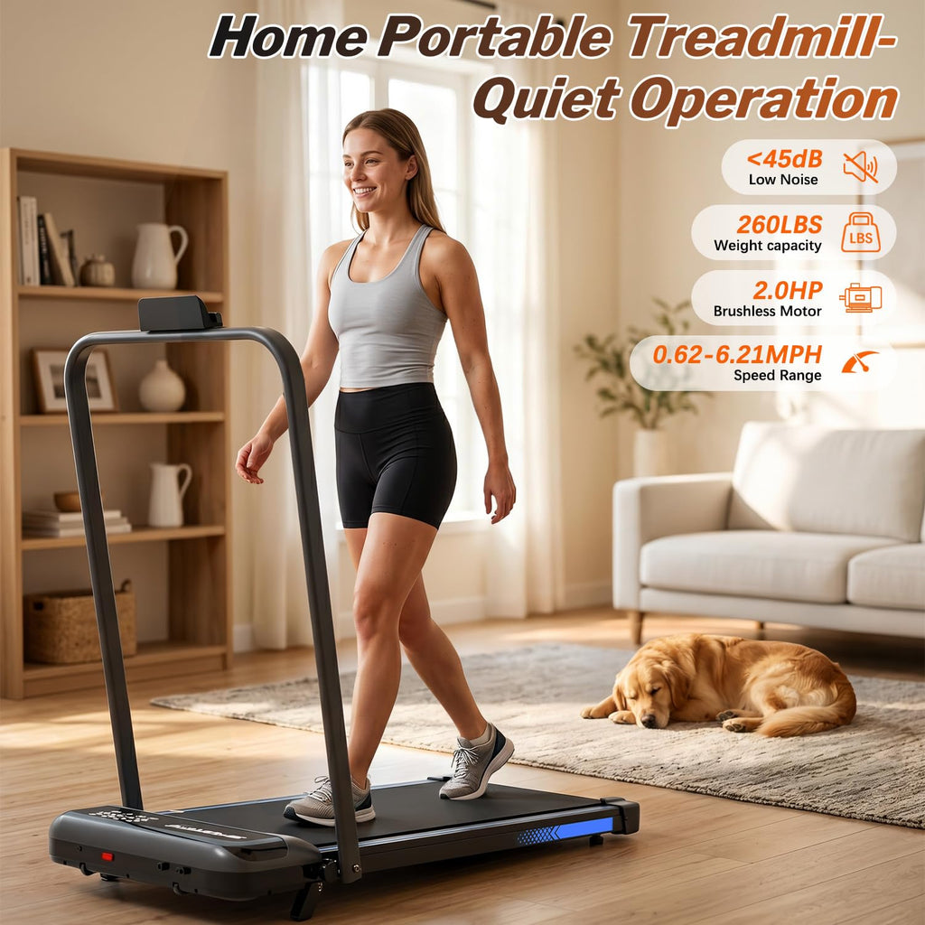 Foldable 3 in 1 Treadmill with Handle Bar and Incline H244603