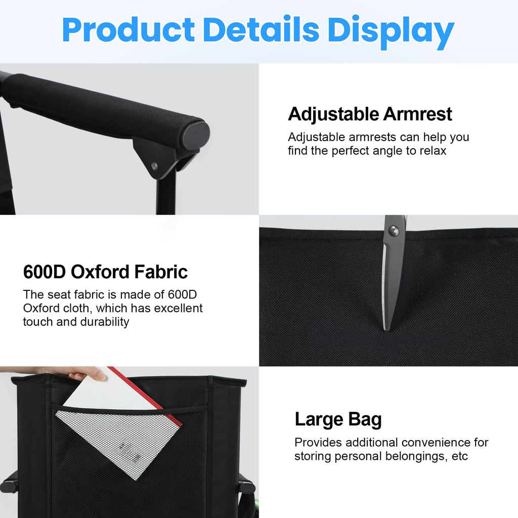 2 Pcs Folding Stadium Seat with Back Support and Cushion E91927