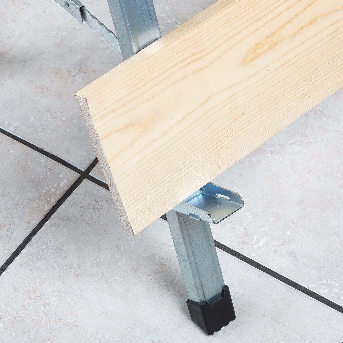 Folding Heavy Duty Metal Sawhorse 2 Pack with 2x4 Support Bracket E301