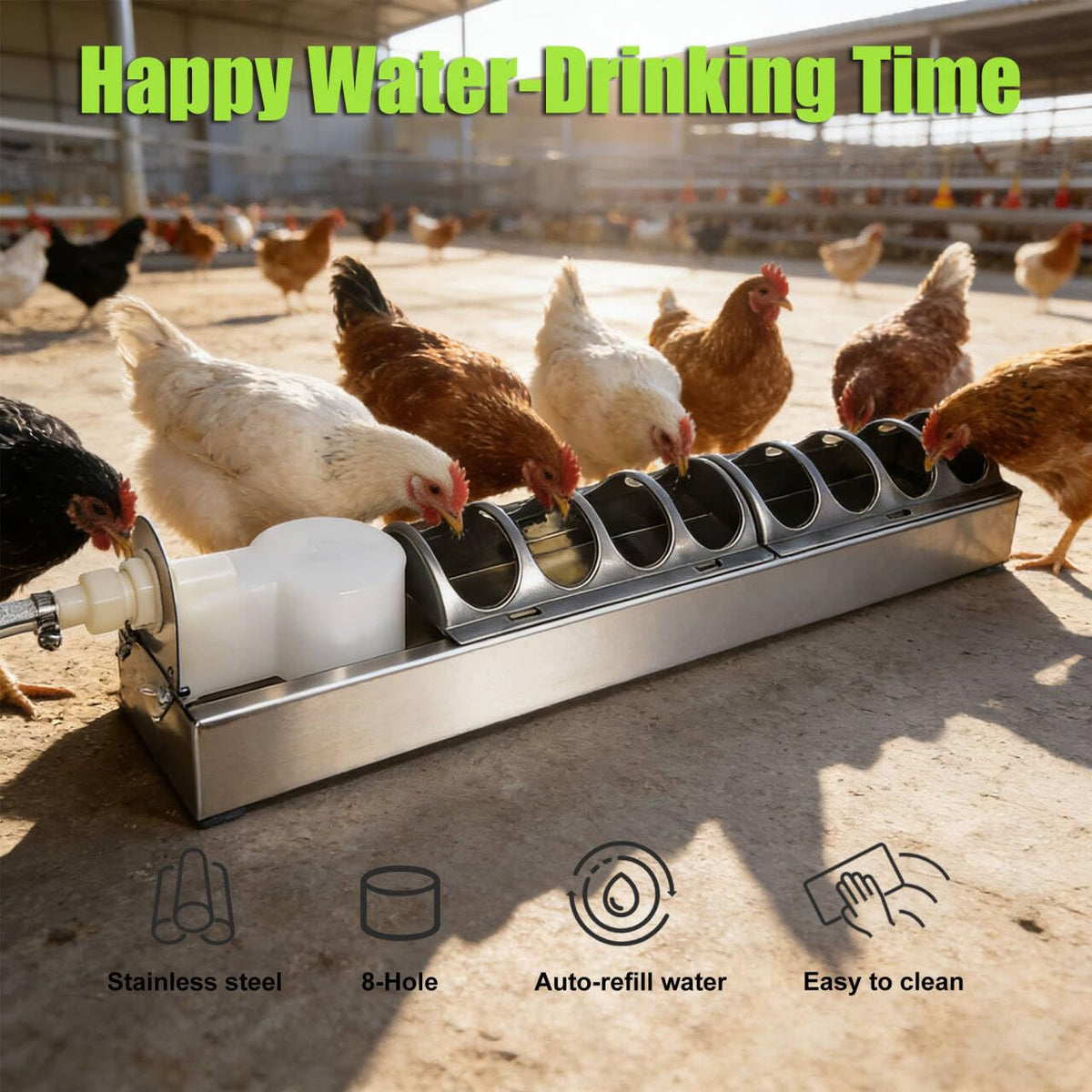 Automatic Stainless Steel Poultry Waterer M89031