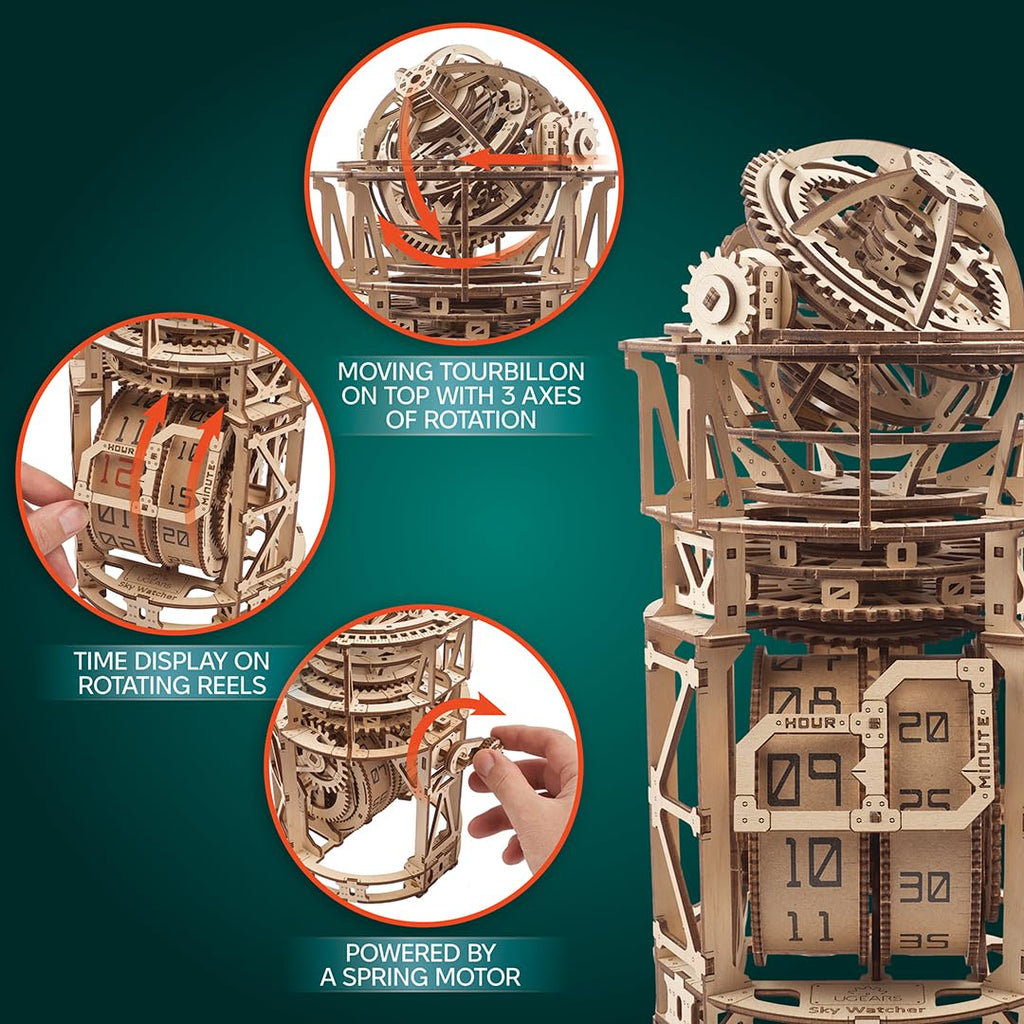 Wooden 3D Puzzle Mechanical Clock Kit K538