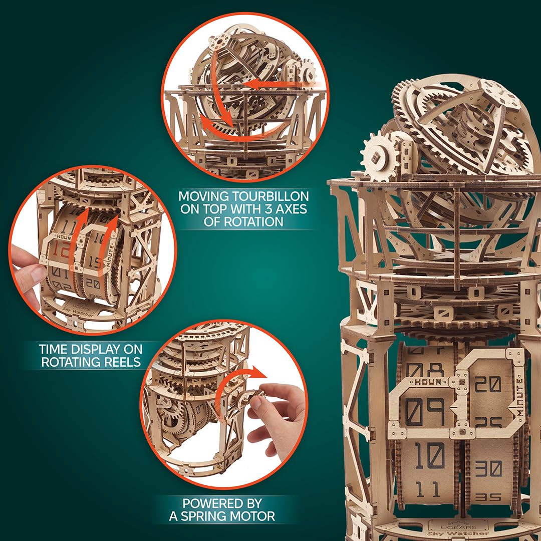 Wooden 3D Puzzle Mechanical Clock Kit K538