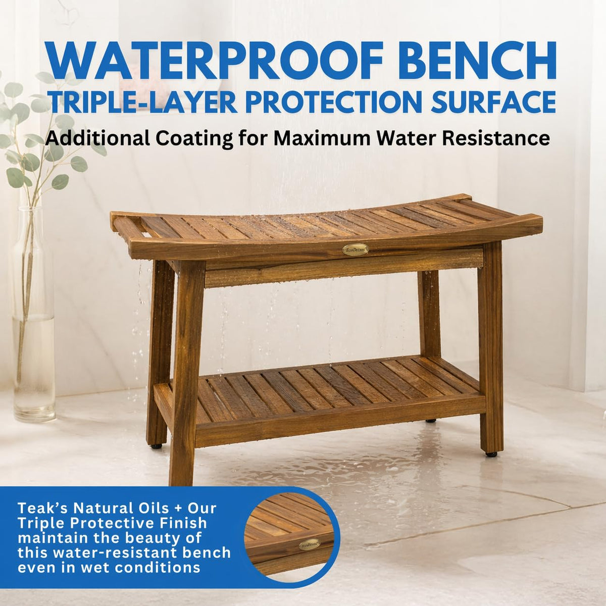 30-Inch Teak Shower Bench I46441