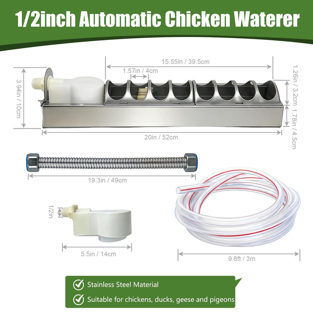 Automatic Stainless Steel Poultry Waterer M89031