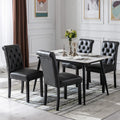 Black PU Leather Upholstered Dining Chairs Set of 4 Y235002