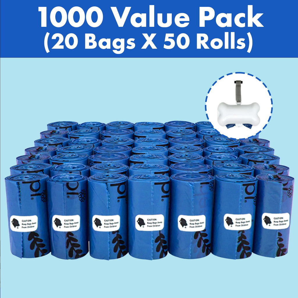 1000 Count Dog Poop Waste Bags with Dispenser J91872