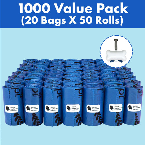 1000 Count Dog Poop Waste Bags with Dispenser J91872
