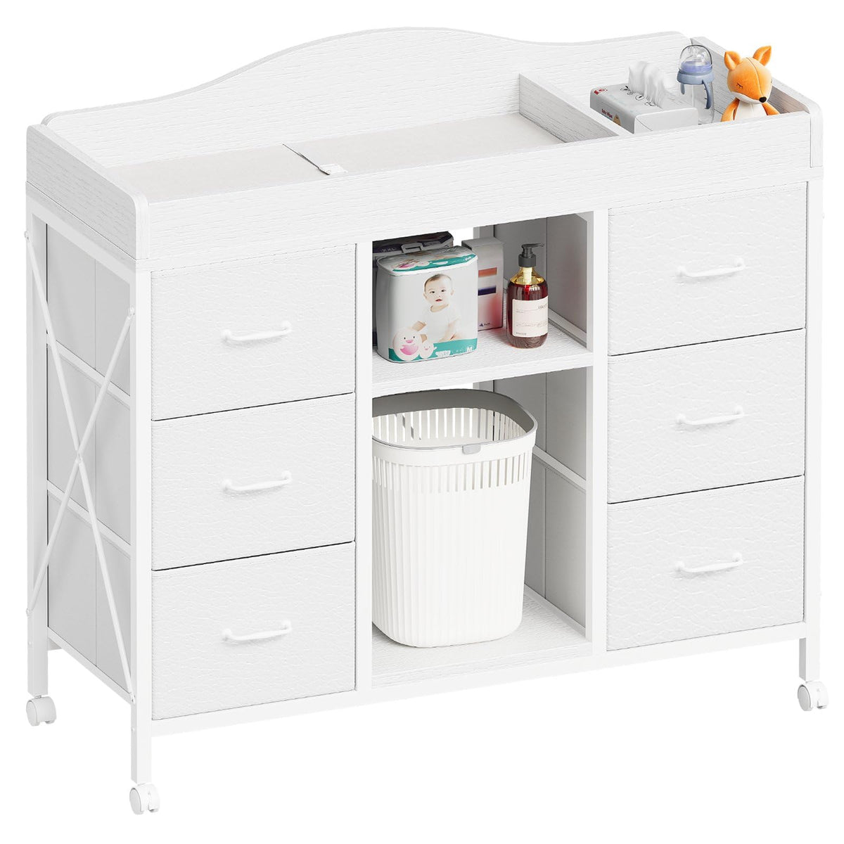 White 6 Drawer Dresser S2361