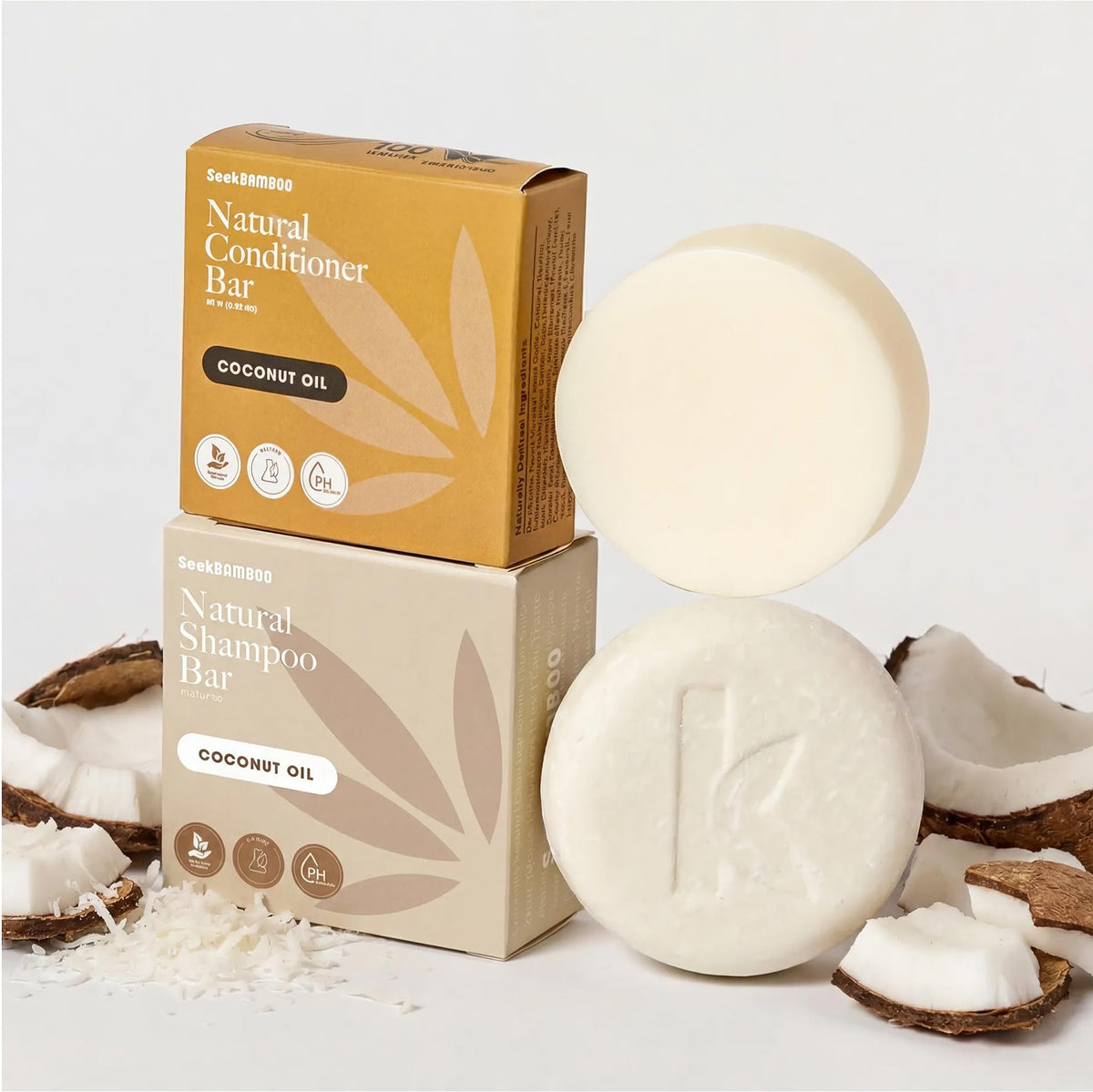 Bamboo Coconut Shampoo and Conditioner Bar Set S43319