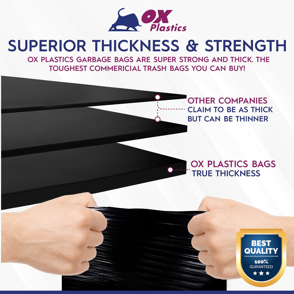 42 Gallon 1.5mil Black Trash Can Liners 100 Count J370449