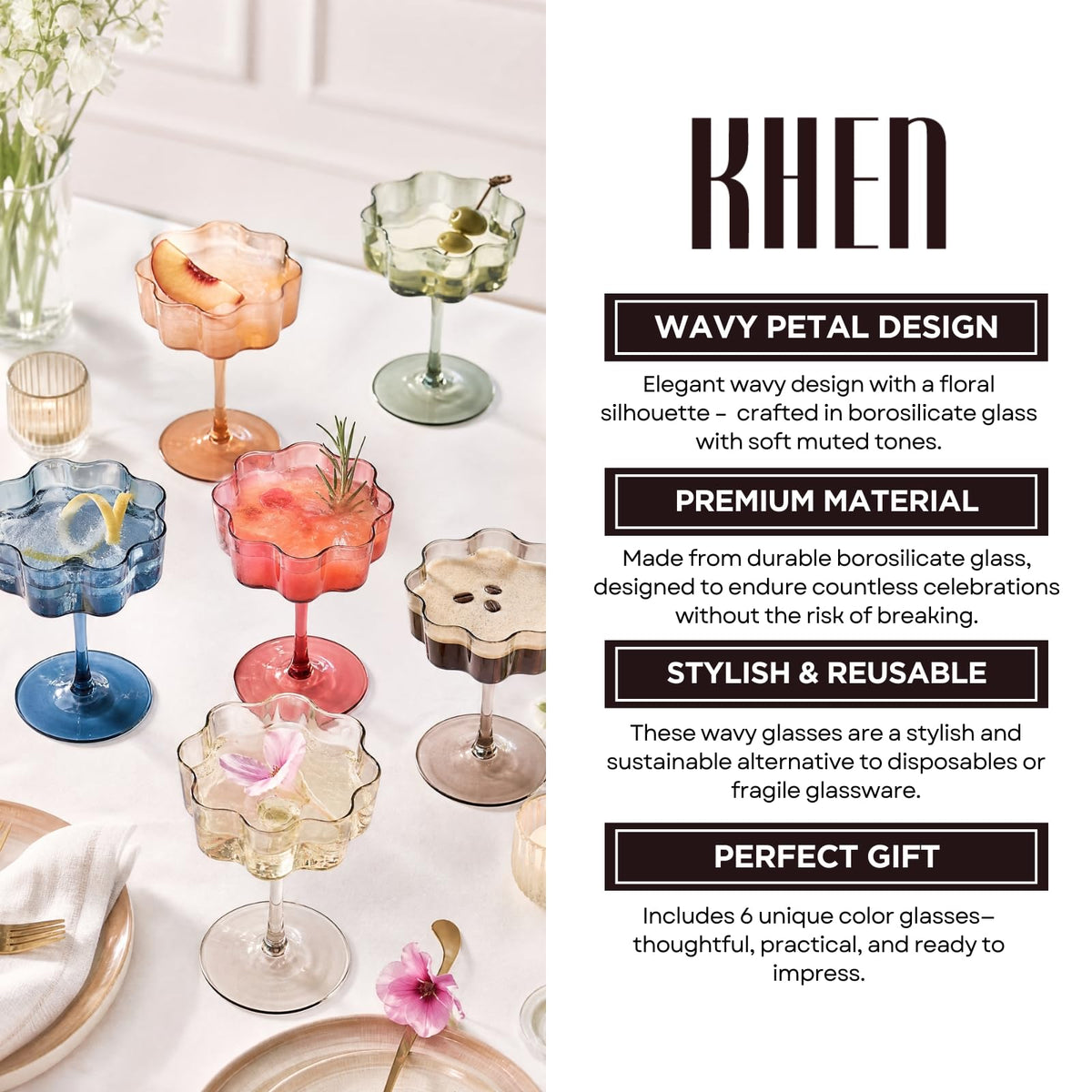 Scalloped Glass Coupes 7oz 6 Set R3834