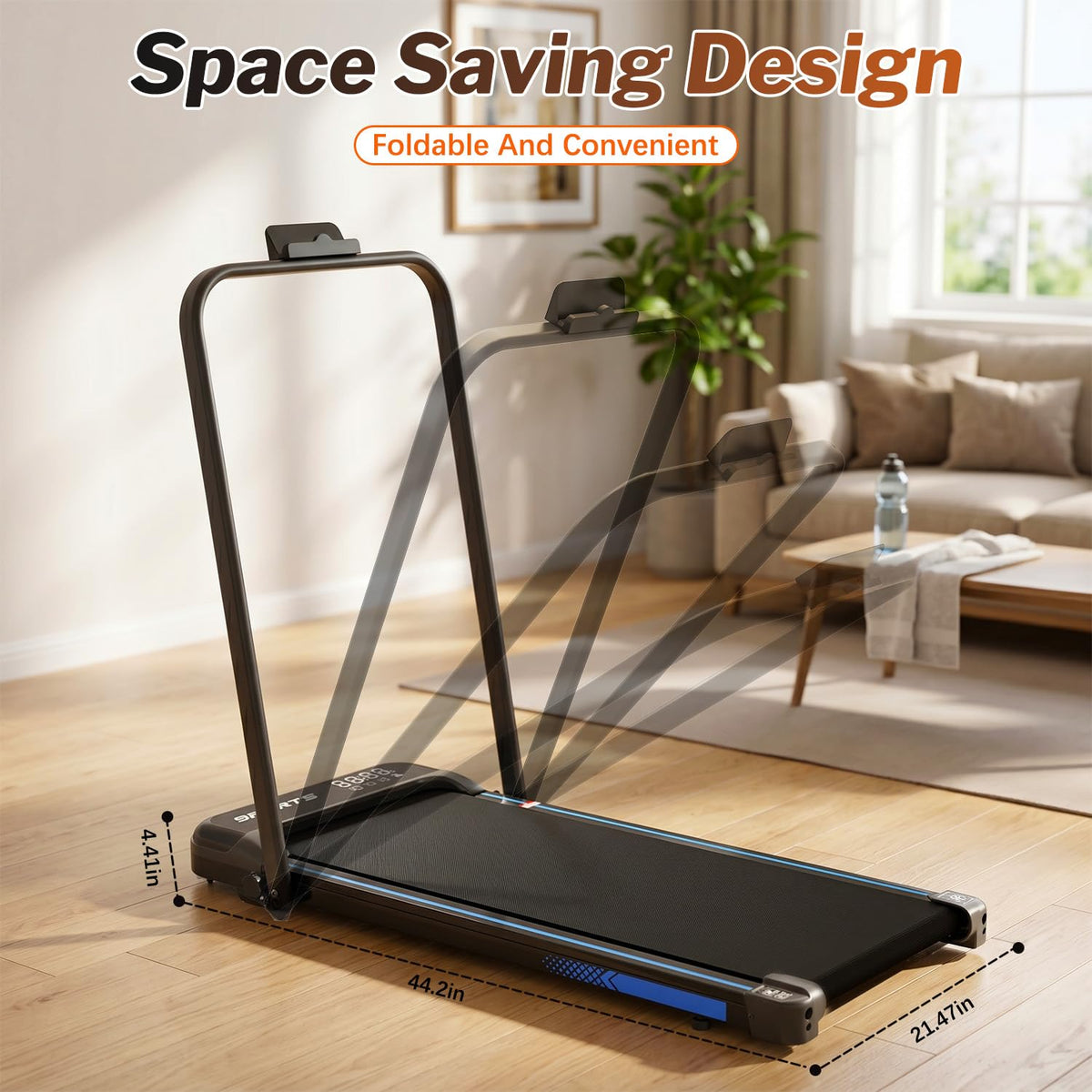 Foldable 3 in 1 Treadmill with Handle Bar and Incline H244603