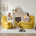 Set of 2 Yellow Anti Cat Scratch Bean Bag Chairs I850