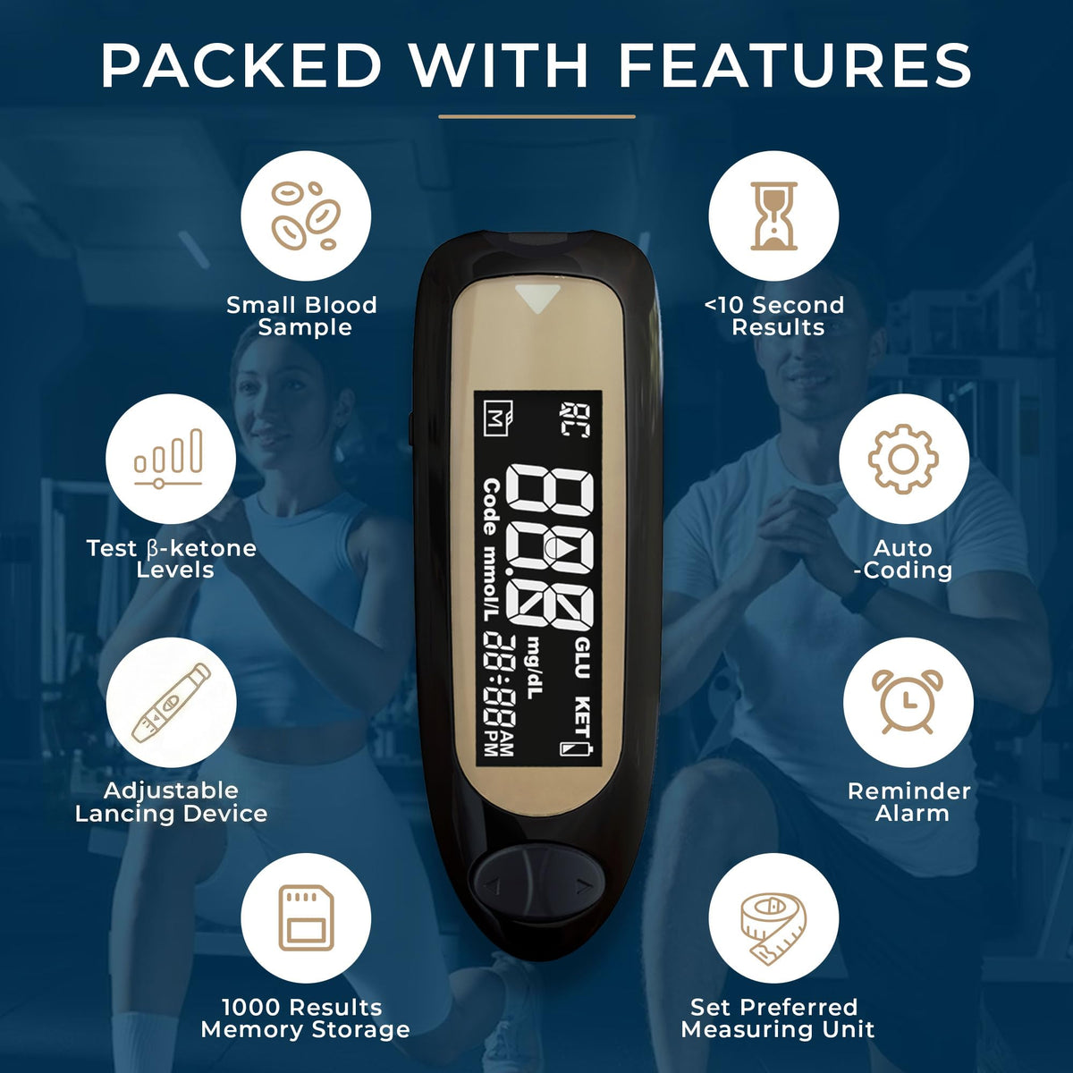 ß-Ketone Testing Kit + 40 Keto Strips + 40 GLU Strips E31878