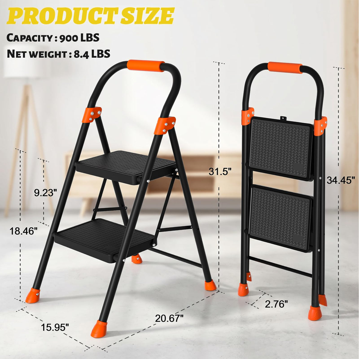 Heavy Duty 2 Step Ladder with Safety Lock Z329