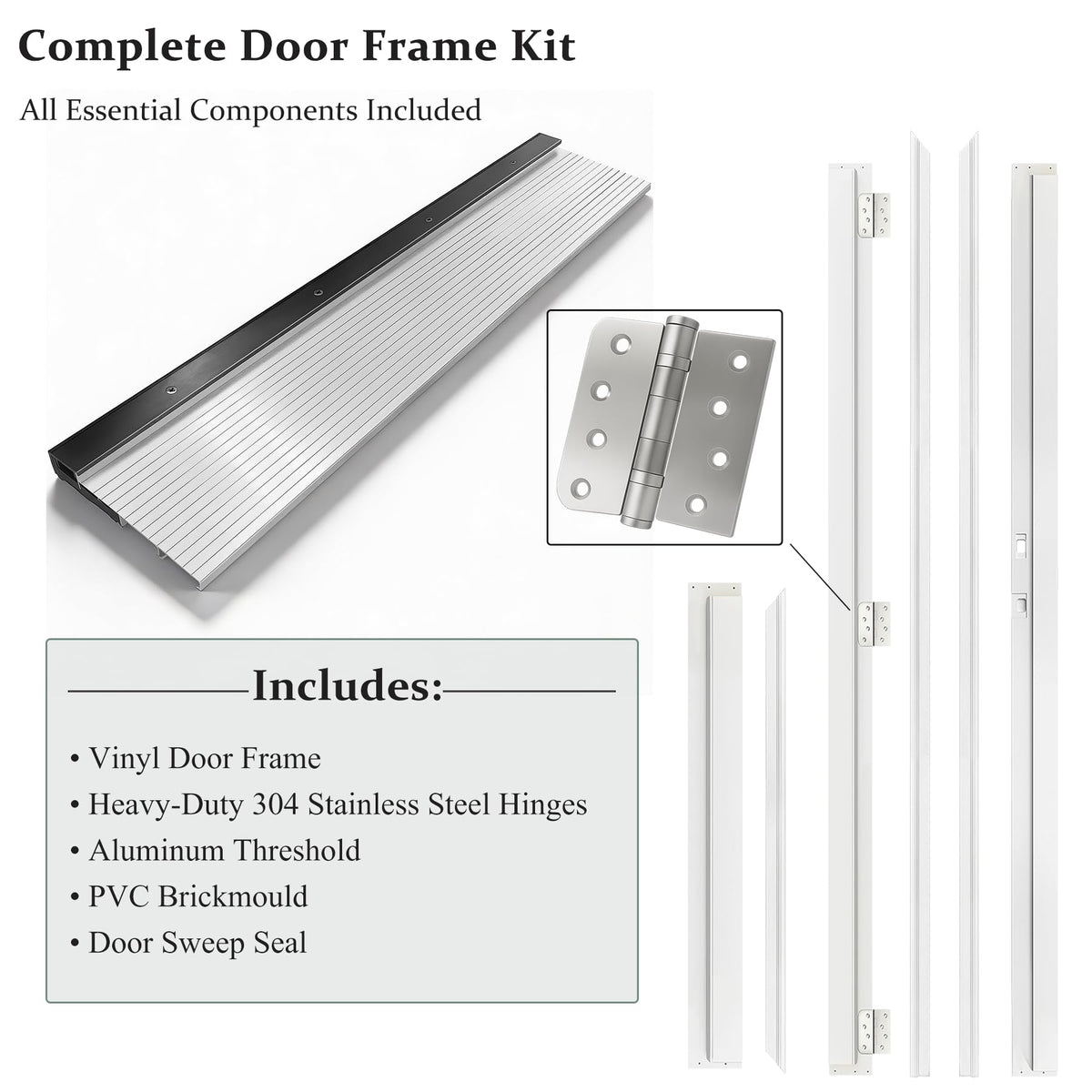 Fiberglass Exterior Front Door 36x80in Left-Hand Inswing Frosted Glass White Primed Q794