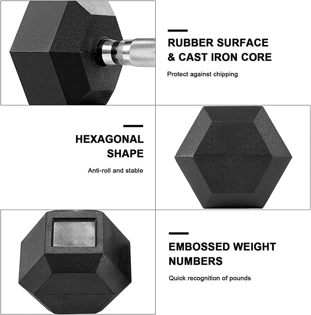 Rubber Coated Hex Dumbbell Set of 2 G6663